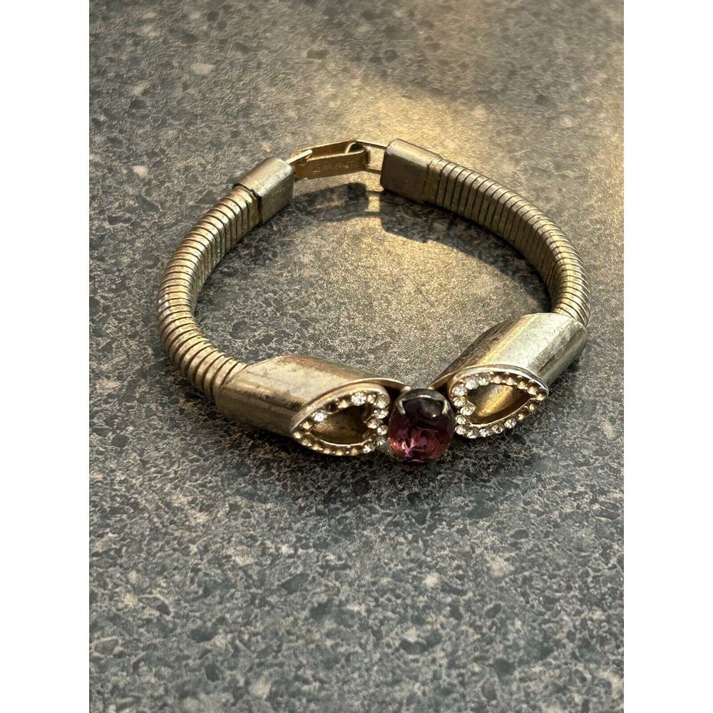 Goldtone Bracelet Designer Signed‎ Brookcraft Unique see description